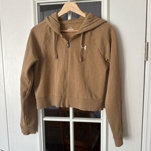 Under Armour Tan Light Fleece Crop Hoodie XS